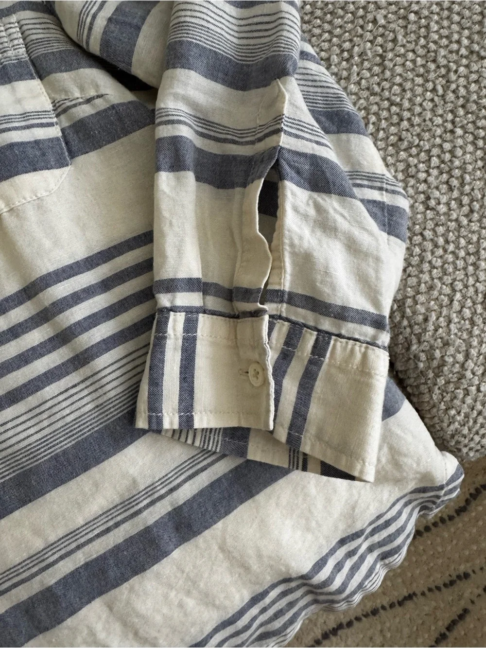 JCREW Linen Half Button Down Popover Top Shirt